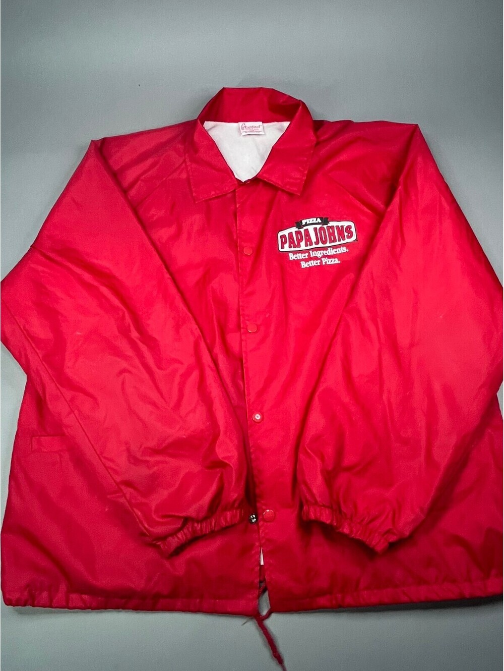 Papa Johns Red Snap Front Windbreaker Jacket XXL